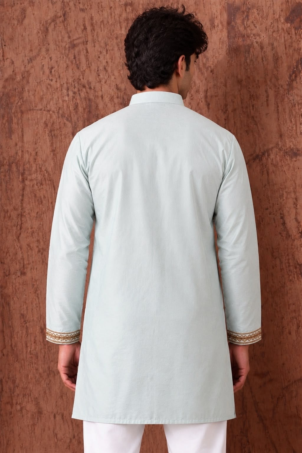 Sky Heritage Embroidered V-Neck Short Kurta