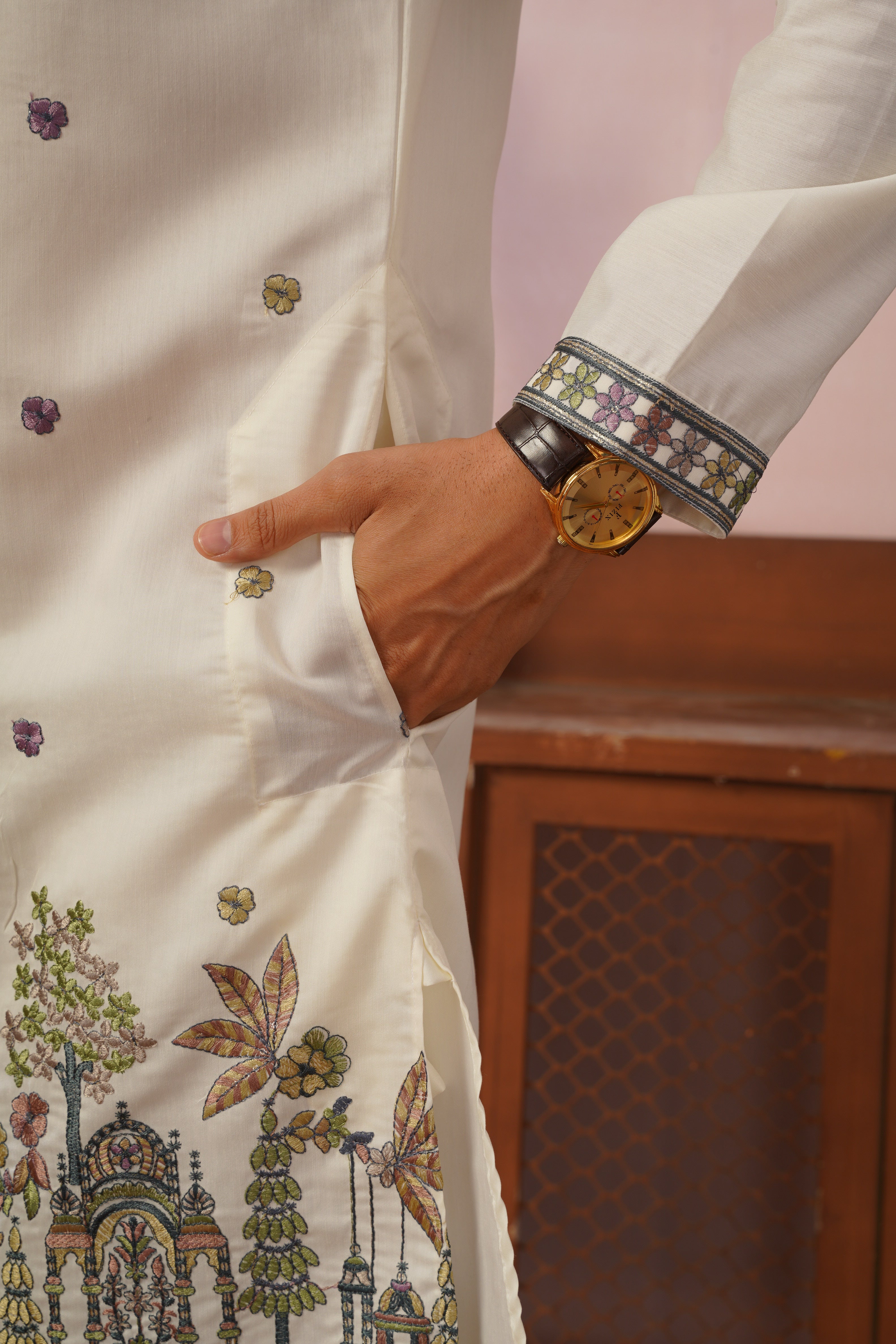 Royal Baraat Embroidered Kurta Set for Men