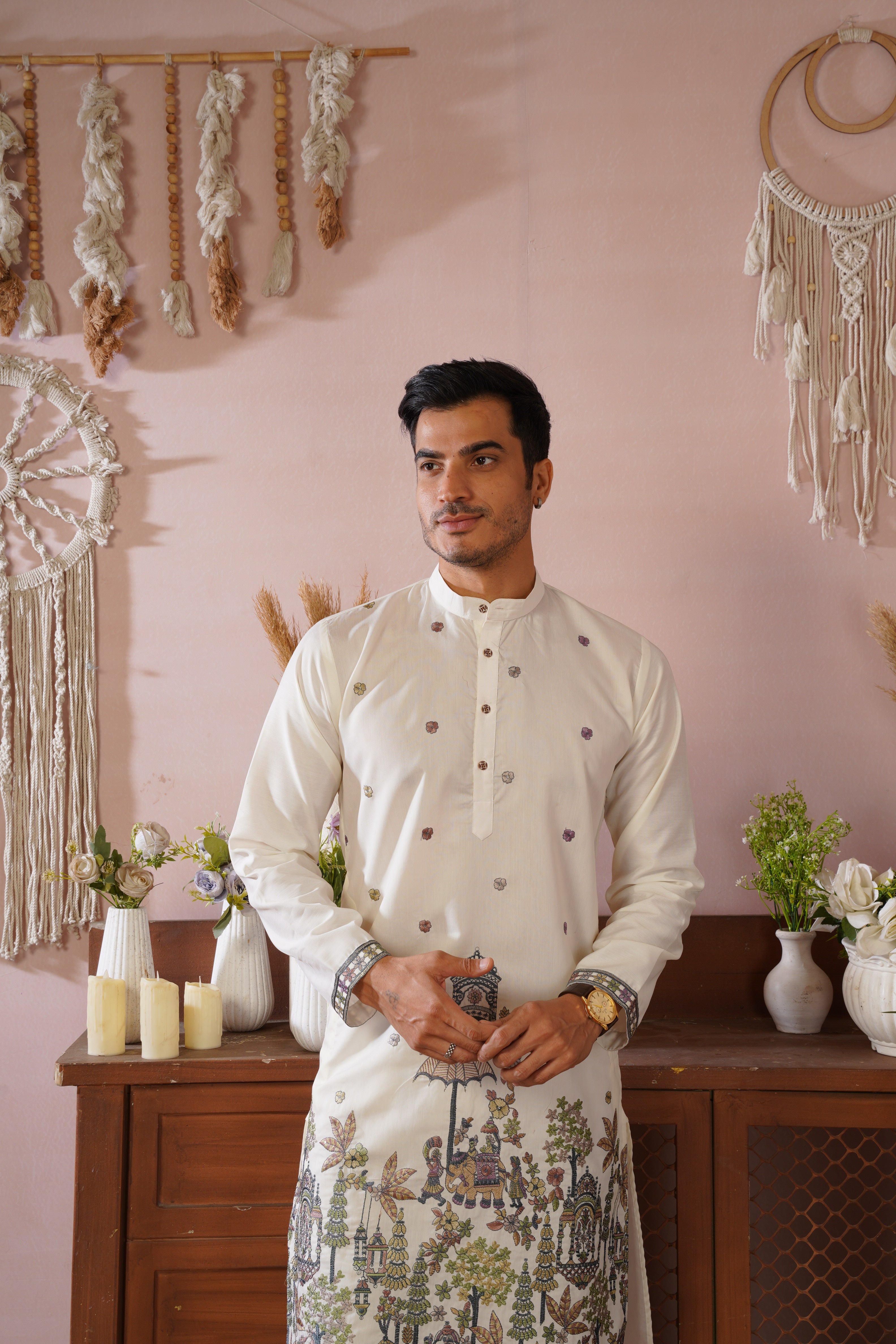 Royal Baraat Embroidered Kurta Set for Men