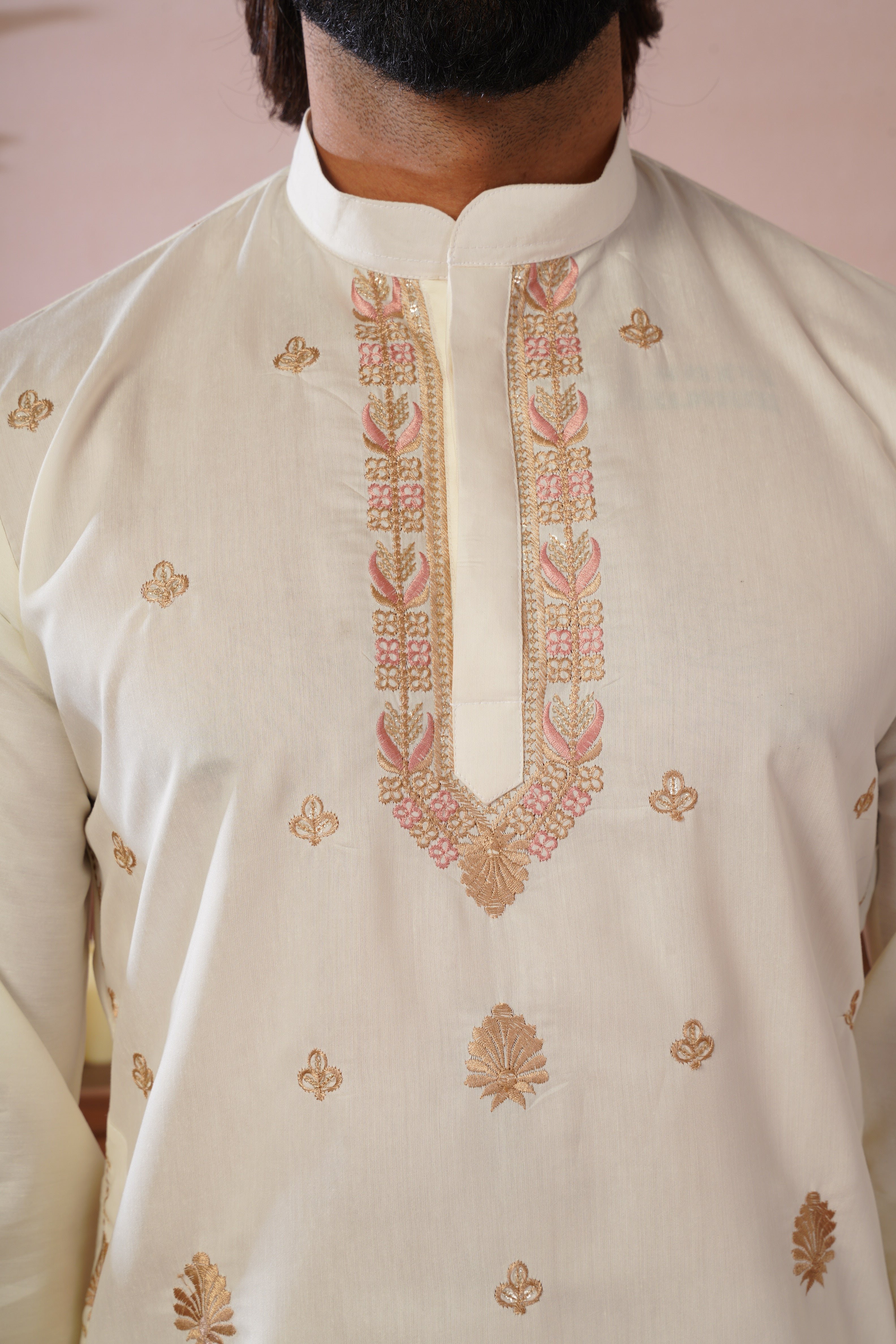 Regal Haathi Darbar Embroidered White Kurta Set