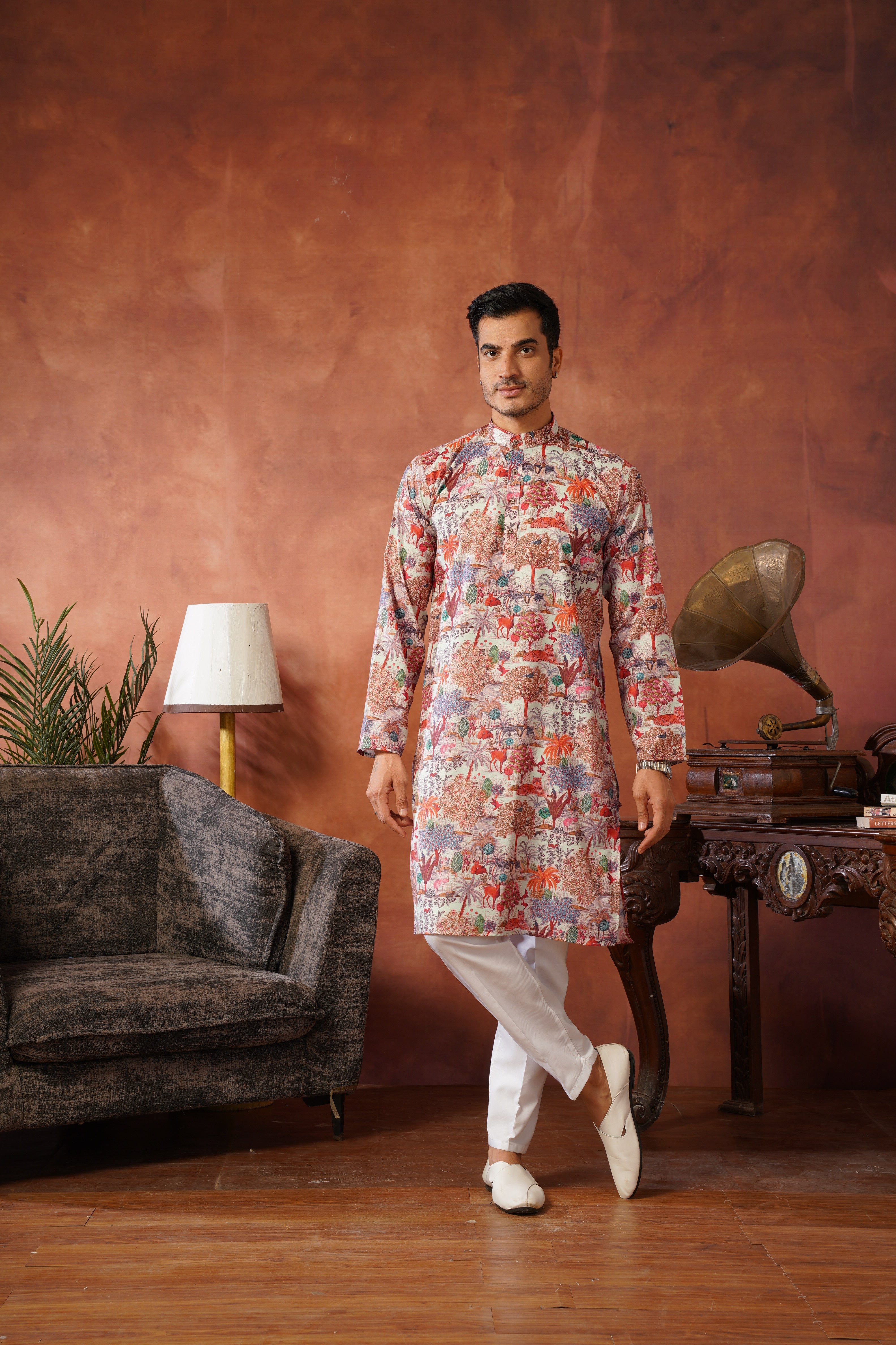 Pista Heritage Forest Illustration Kurta Set