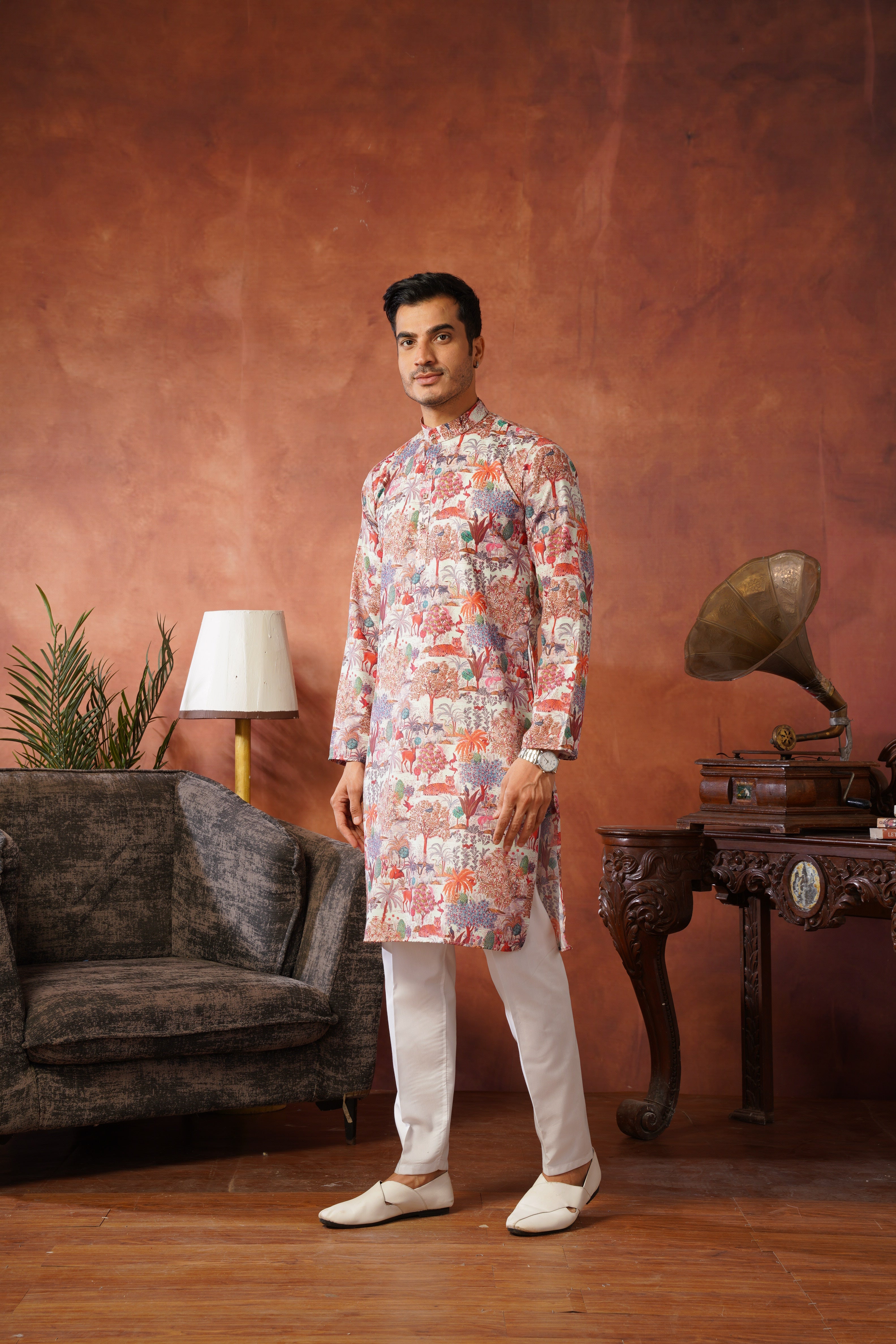 Pista Heritage Forest Illustration Kurta Set