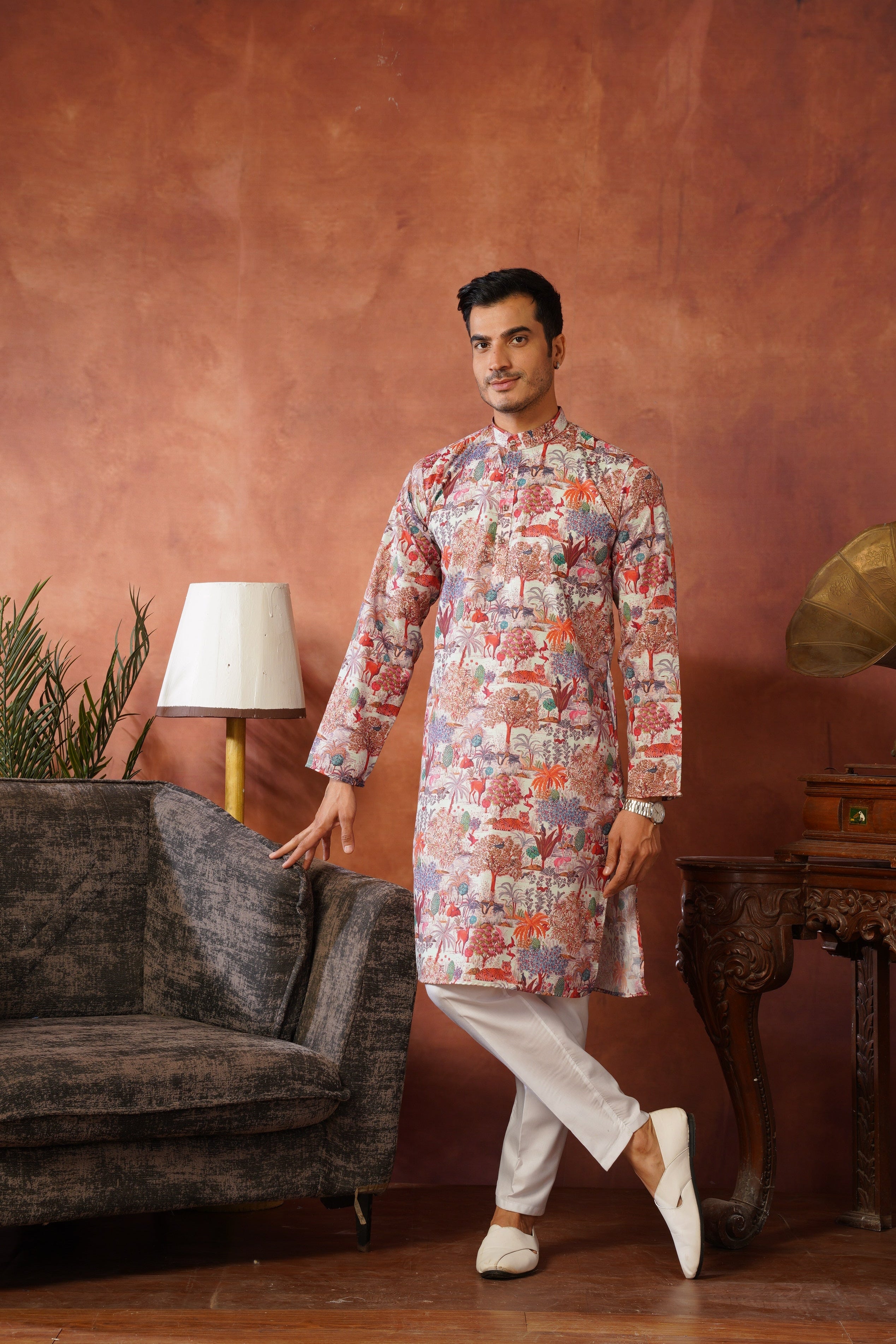 Pista Heritage Forest Illustration Kurta Set