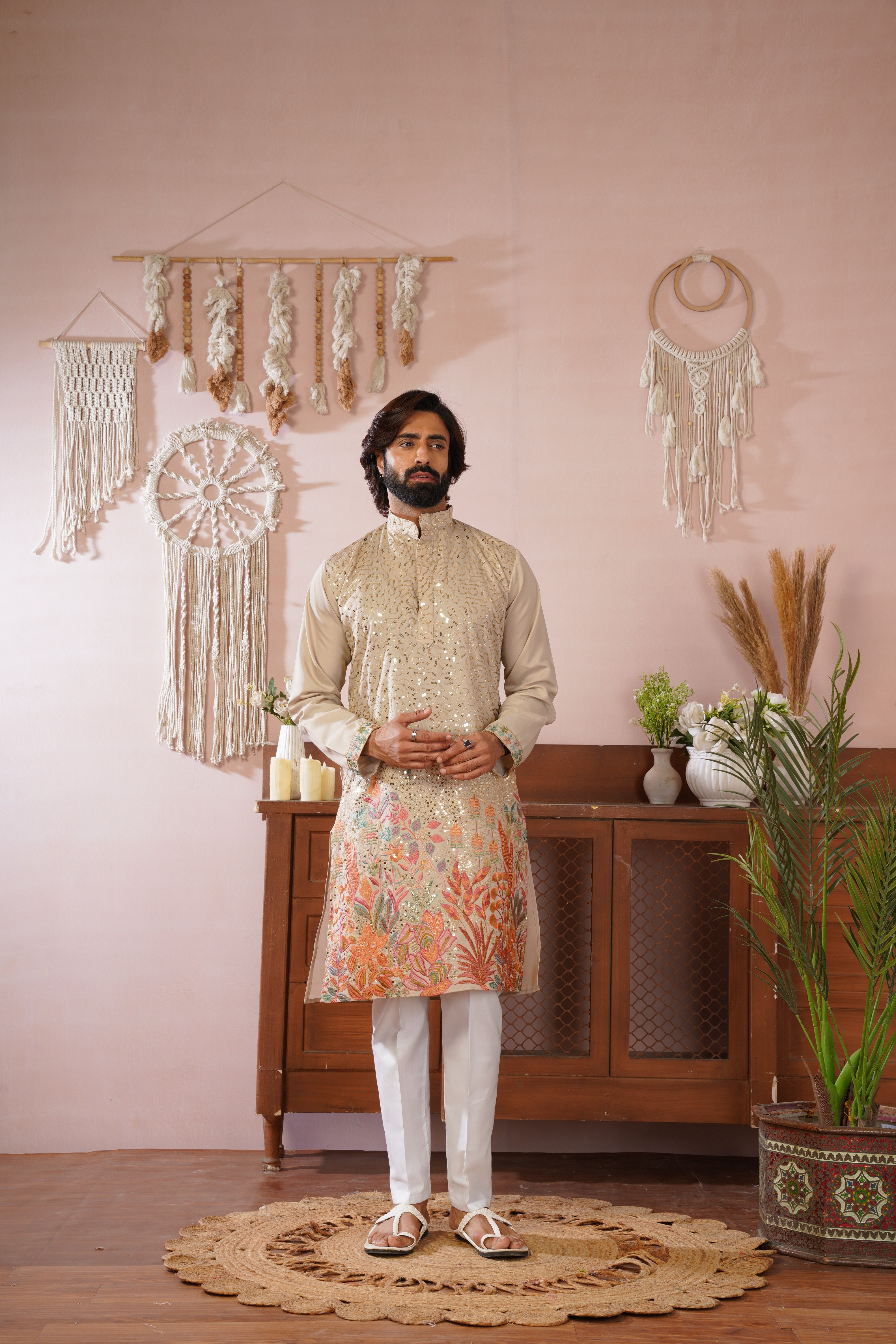 Gulshan Ivory Royale Sequin Embroidered work Kurta Set