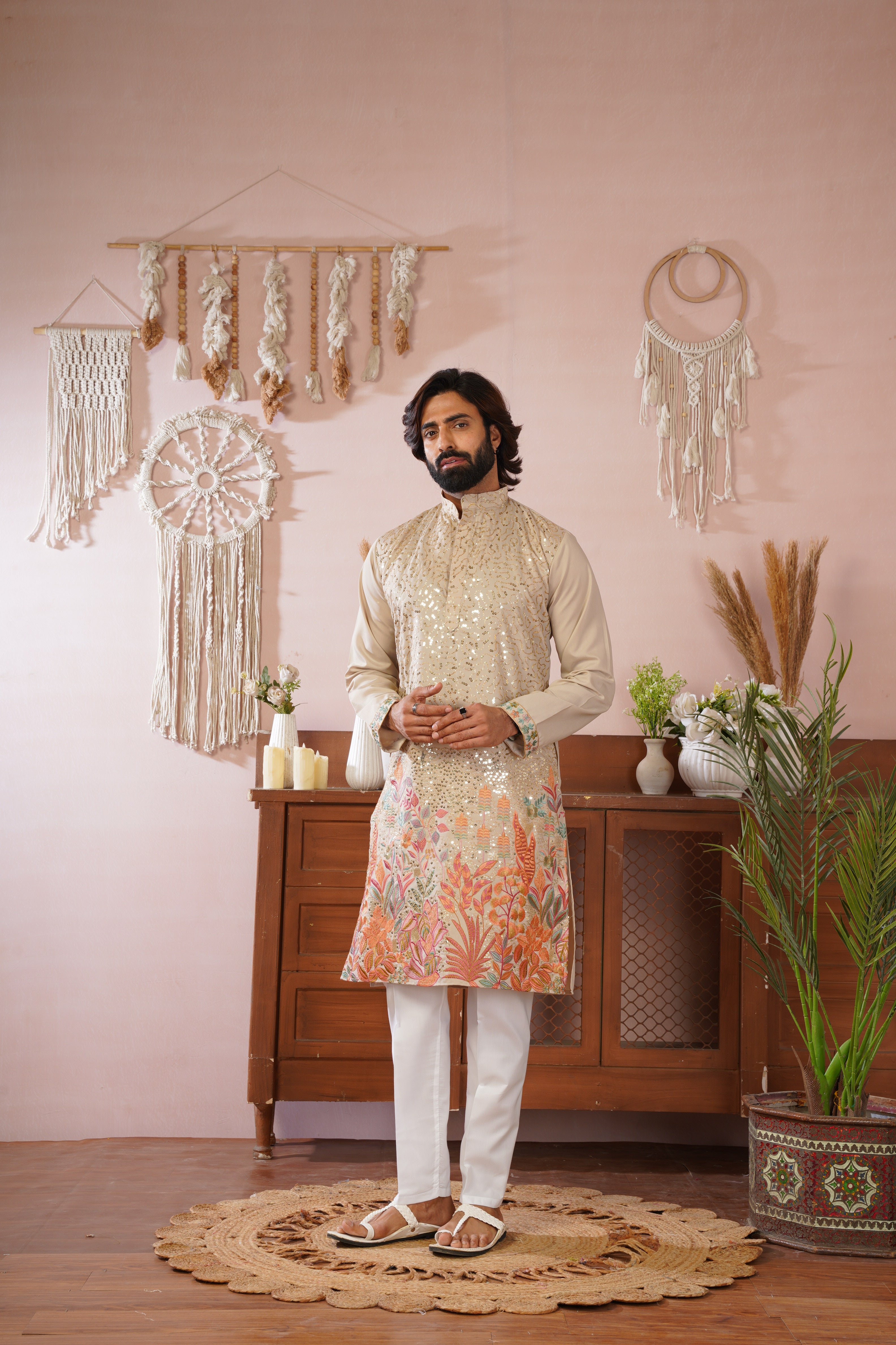 Gulshan Ivory Royale Sequin Embroidered work Kurta Set