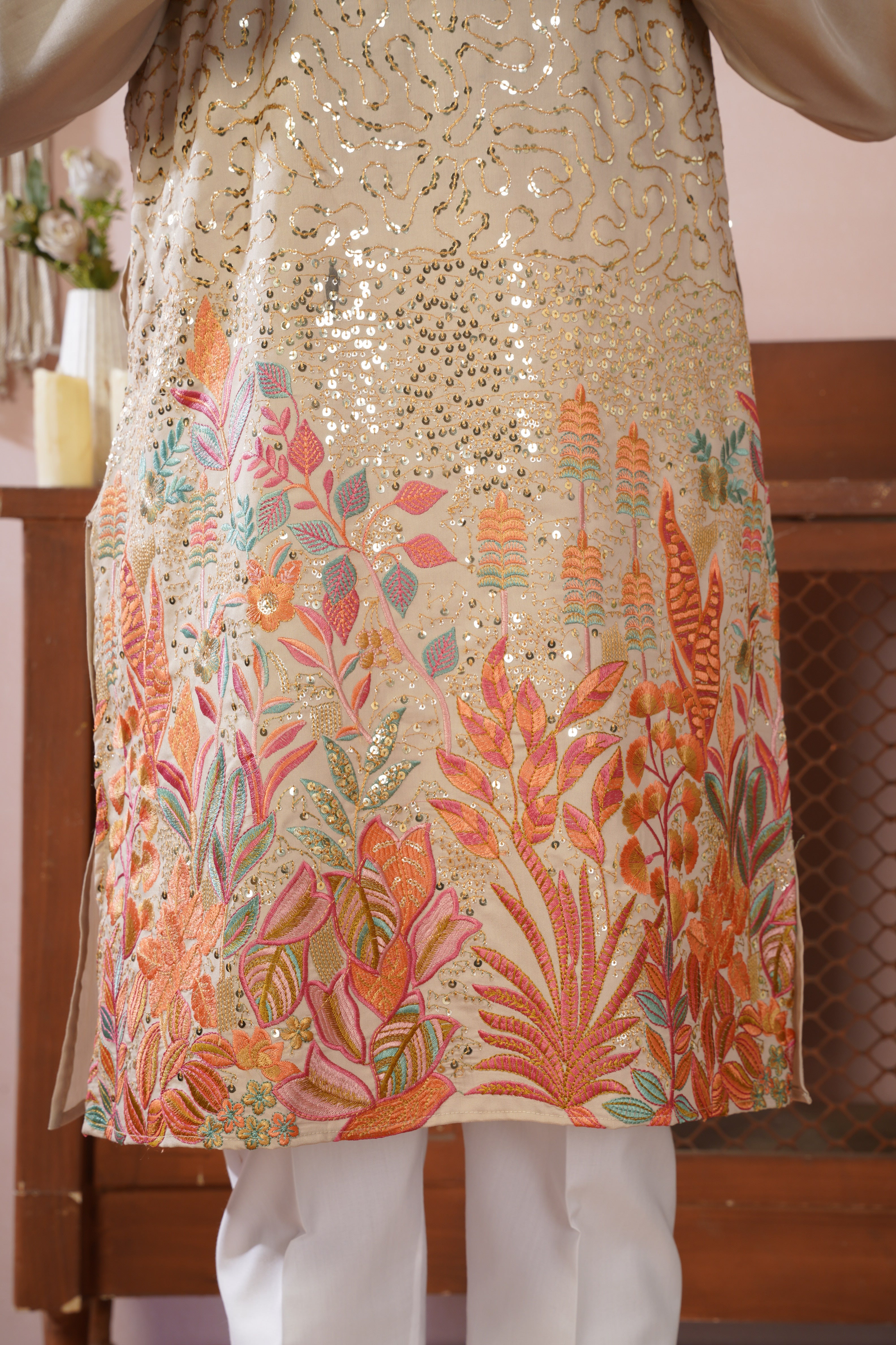 Gulshan Ivory Royale Sequin Embroidered work Kurta Set