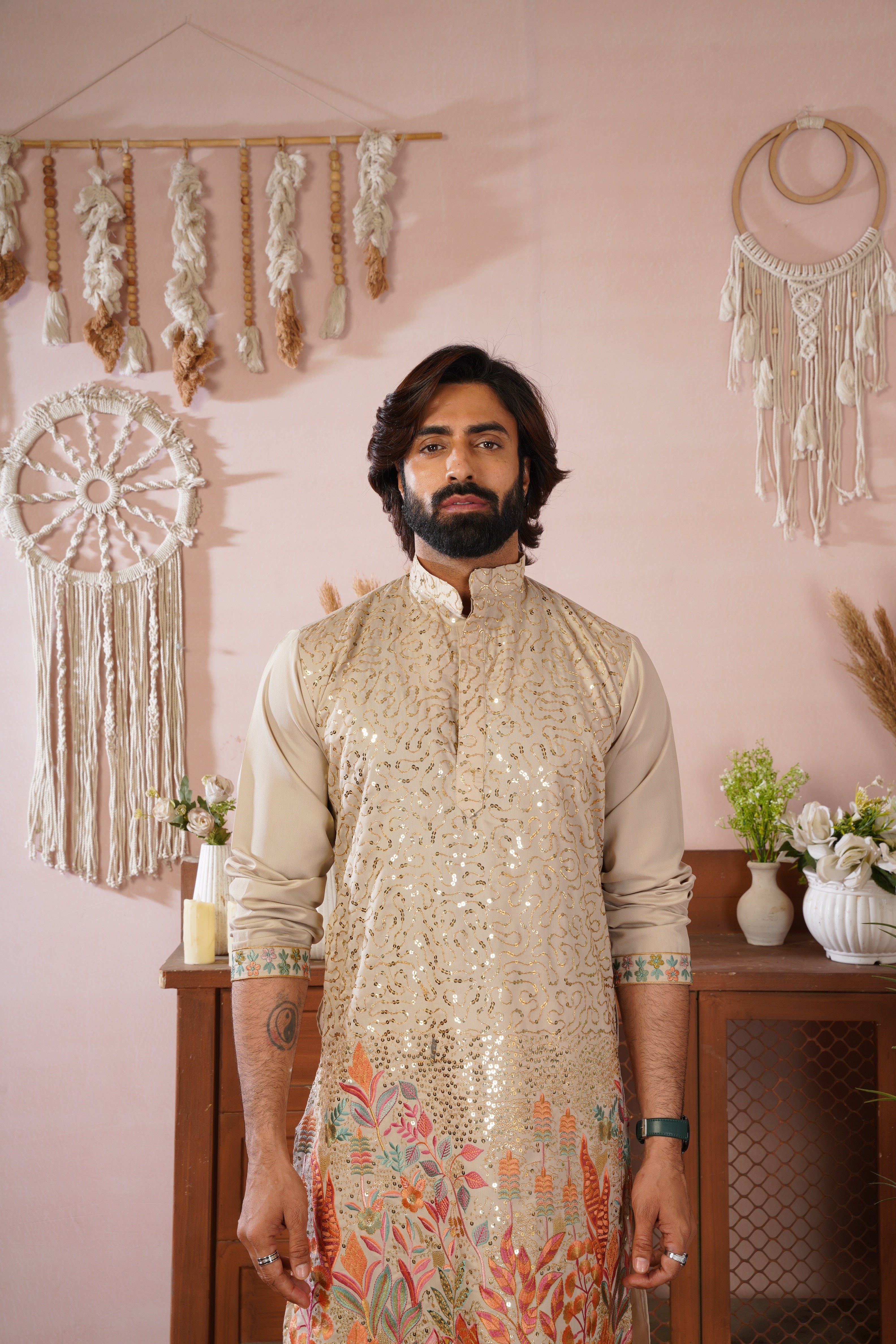 Gulshan Ivory Royale Sequin Embroidered work Kurta Set