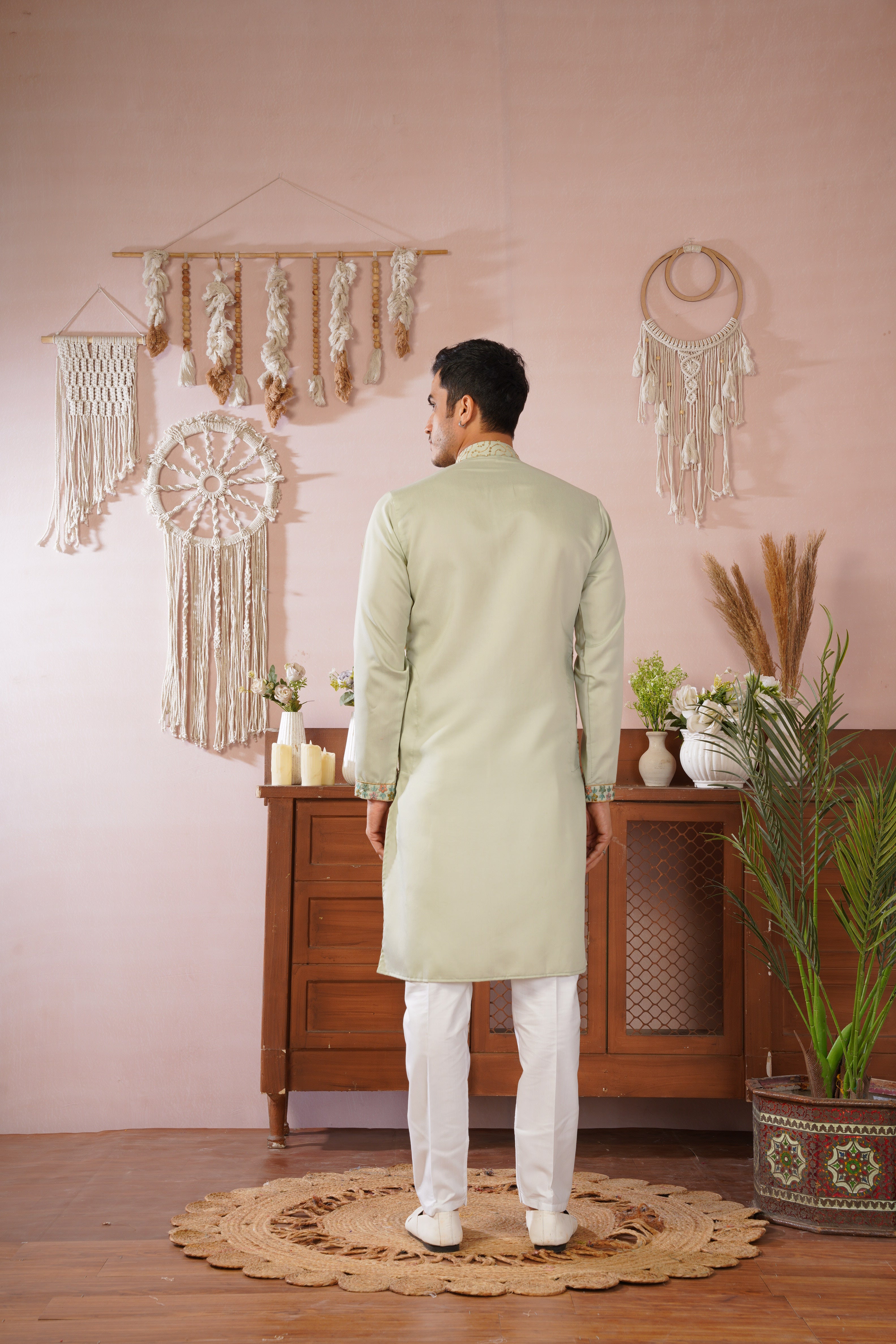 Gulshan Pista Royale Sequin Embroidered work Kurta Set