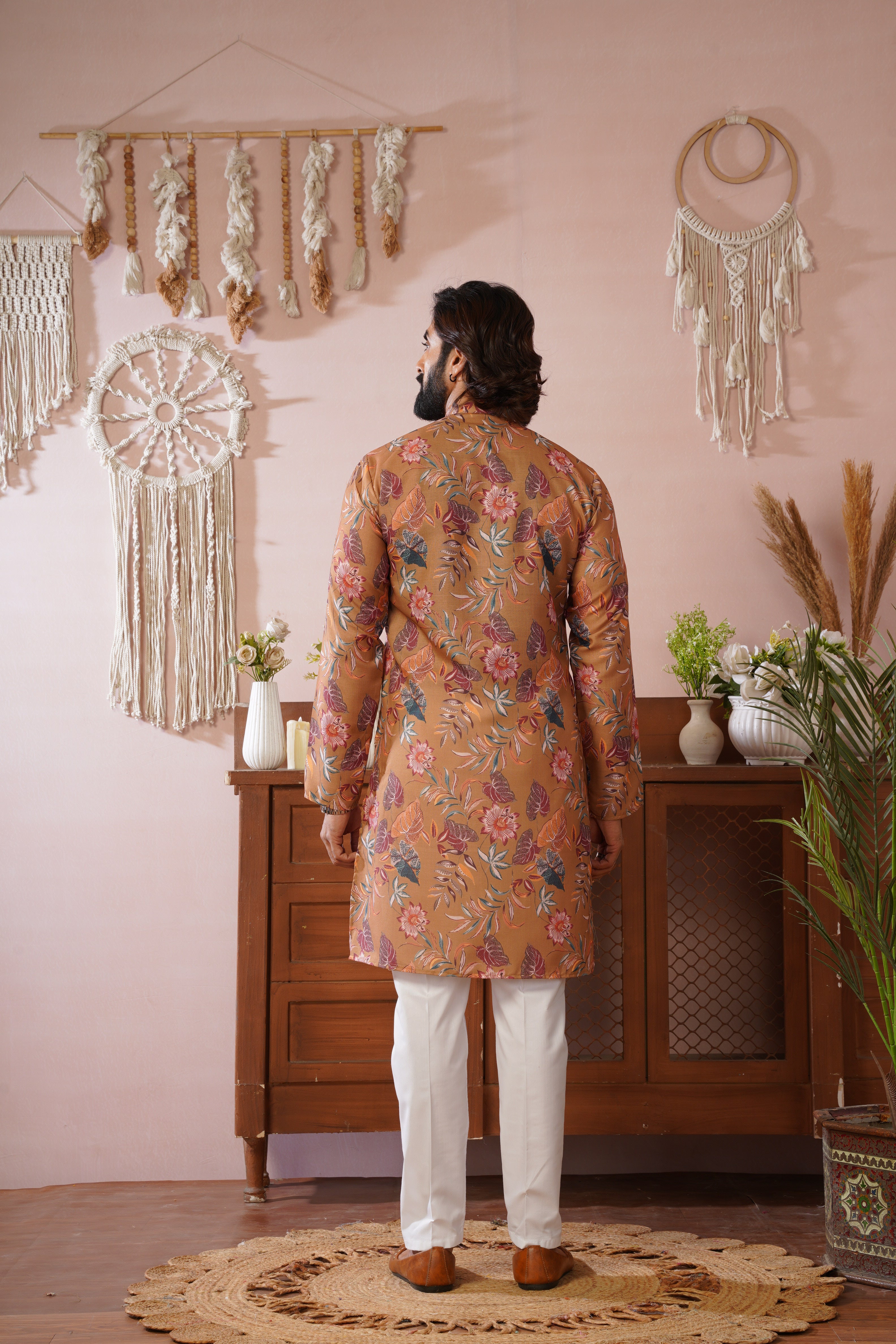 Rangrez Floral All-over Printed Yellow Kurta Set