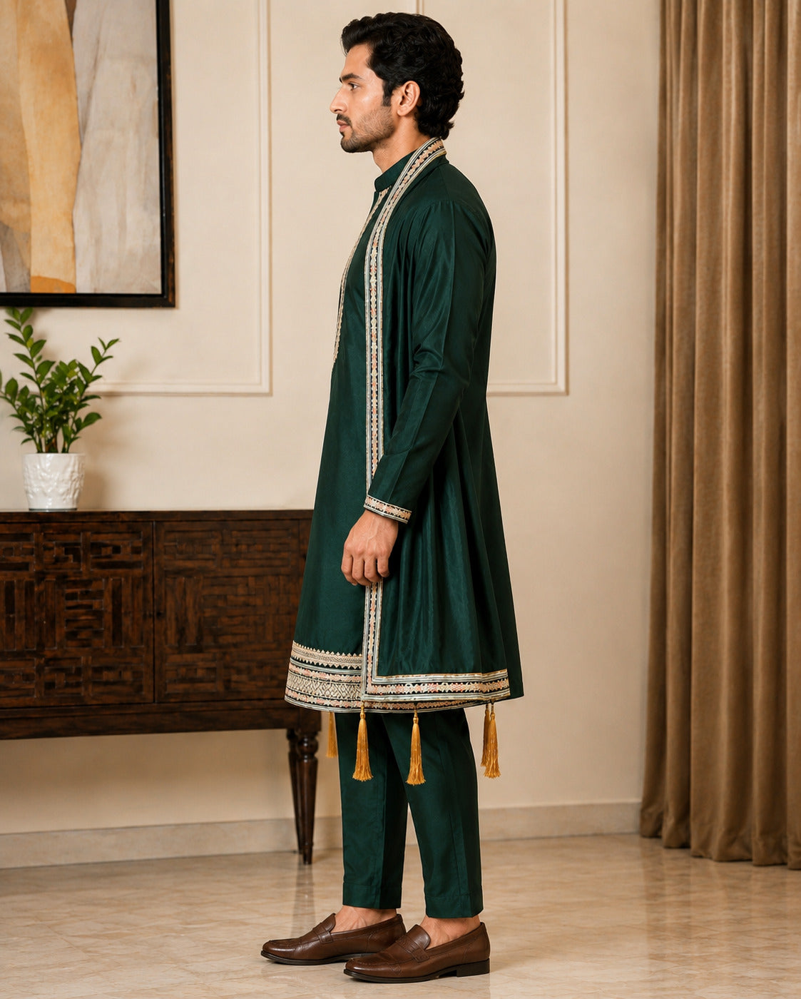 Green Premium Kurta Set with Dupatta