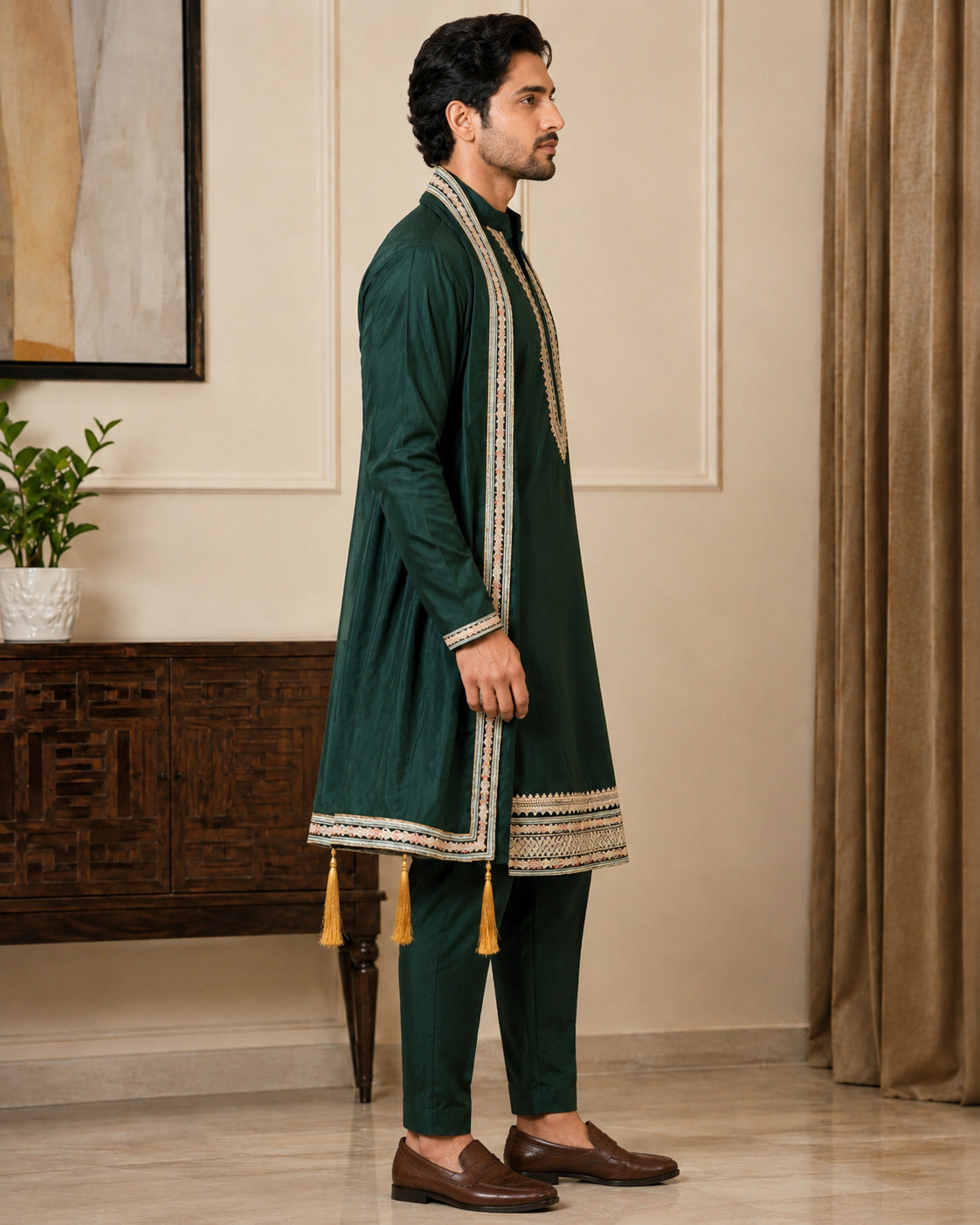 Green Premium Kurta Set with Dupatta