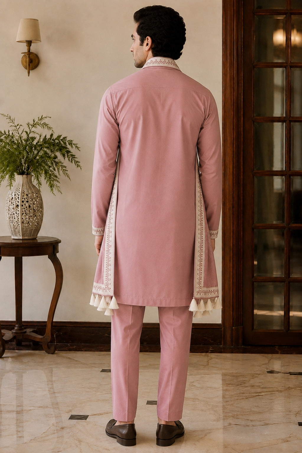 Pink Embroidered Kurta Set with Dupatta